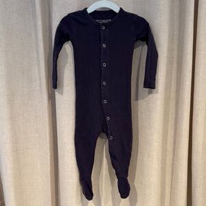 L’ovedBaby Navy Organic Cotton Snaps Footies 6-9M